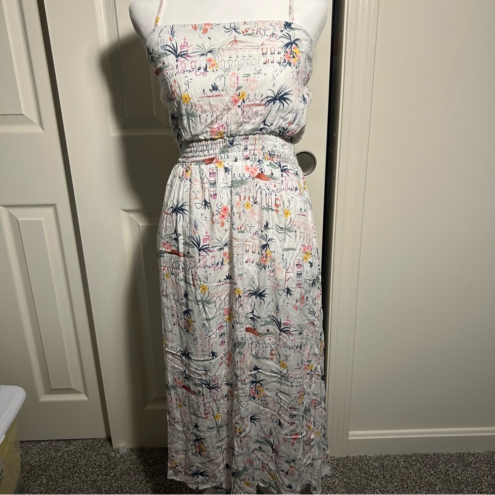 Francesca's Collections Cream Strapless Sundress Midi